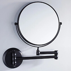 Universal Miroir toilette en laiton de 8 pouces avec finition noire mate, maquillage mural pliant, loupe double face, antique | miroir de bain