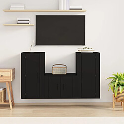 Maison Chic Ensemble de meubles TV 3 pcs pour salon - Noir Bois d'ingénierie -MN35464