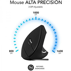 Souris Optique Ergonomique Subblim SUBMO-EDGVU01 Noir (1 Unité)