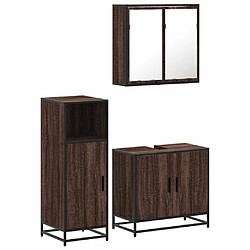 vidaXL Ensemble de meubles de salle de bain 3 pcs Chêne marron