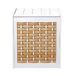 Acheter Decoshop26 Panier à linge bac trieur de linge en bois massif maille 61x51x35cm blanc 04_0003751