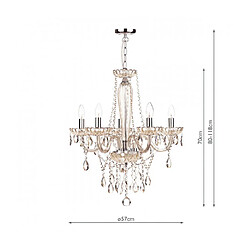 Luminaire Center Chandelier sans abats jours Raphael Chrome poli,verre à champagne 5 ampoules 70cm pas cher