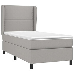 Avis Maison Chic Structures de lit + matelas,Lit à sommier tapissier et matelas pour Chambre Gris clair 90x190 cm Tissu -MN14129