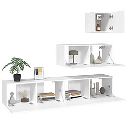 Avis vidaXL Ensemble de meubles TV 4 pcs Blanc Bois d'ingénierie