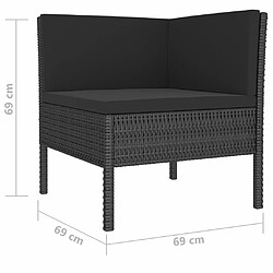 Maison Chic Salon de jardin 4 pcs + coussins - Mobilier/Meubles de jardin - Table et chaises d'extérieur Résine tressée Noir -MN30911 pas cher