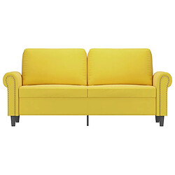 Avis Maison Chic Canapé à 2 places,Sofa de Salon,Canapé droit Jaune 140 cm Velours -GKD320216