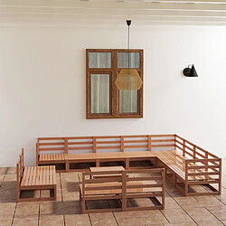 Maison Chic Salon de jardin 13 pcs - Table et chaises d'extérieur - Mobilier/Meubles de jardin Moderne marron miel bois de pin massif -MN69616