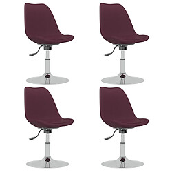 vidaXL Chaises pivotantes à manger lot de 4 violet tissu