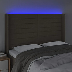 Acheter Maison Chic Tête de lit scandinave à LED,meuble de chambre Taupe 147x16x118/128 cm Tissu -MN25355