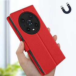 Avizar Housse Honor Magic4 Pro Clapet Portefeuille Stand Vidéo rouge pas cher