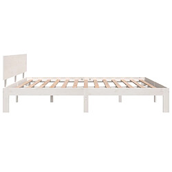 Maison Chic Lit Super King - Cadre de lit,Structure du lit Contemporain pour chambre Blanc Bois massif 180x200 cm -MN32737 pas cher