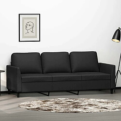 Maison Chic Canapé à 3 places,Canapé droit,Sofa de Salon,Banquette Noir 180 cm Similicuir -GKD108893