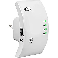 Chrono Répéteur WiFi Amplificateur WiFi 300Mbps Couvre Jusqu'à 200?, WiFi Extender Booster Point d'Accès Port, Augmente la Couverture WiFi,Compatible avec Toutes Les Box Internet, Ethernet Port, WPS-Blanc