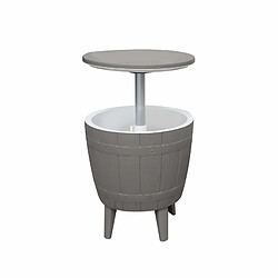 Glacière Table d'Appoint de Jardin en Résine Beige Gardiun Cosmopolitan 37 L 48,5x48,5x57/82cm 3 en 1 Table/Glacière/Chaise Gris