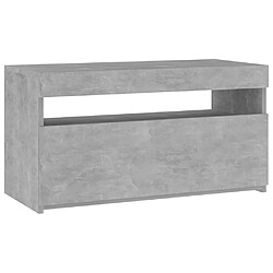 Maison Chic Meubles TV avec lumières LED - Banc TV pour salon Gris béton 75x35x40 cm -MN96035