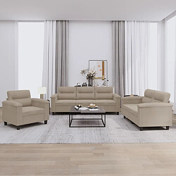 Maison Chic Ensemble de canapés 3 pcs avec coussins, Canapé droit Sofa pour Salon taupe tissu microfibre -GKD241279