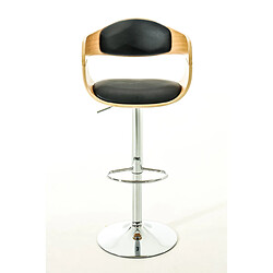 Decoshop26 Lot de 2 tabourets de bar design scandinave en PVC noir et structure en bois couleur clair 10_0004246