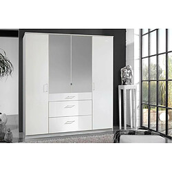 Acheter Inside 75 Armoire COOPER 4 portes 3 tiroirs largeur 179 cm laqué blanc