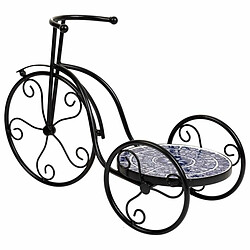 Sous-pot Alexandra House Living Noir Fer Carrelage Bicyclette 23 x 36 x 53 cm