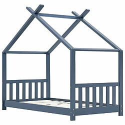 Avis Maison Chic Lit d'Enfant Chambre - Cadre de lit pour enfant Gris Bois de pin massif 70x140 cm -MN46034