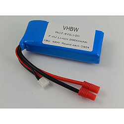 vhbw Li-Polymer Batterie 2000mAh (7.4V) pour drone, quadrirotor Syma Round Jack DS24, X8C, X8W