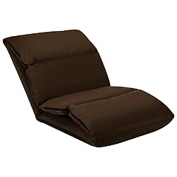 Avis vidaXL Chaise pliable de sol Marron Microfibre