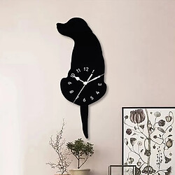 Avis Dessin Animé Acrylique Balançoire Quartz Horloge Murale Chien Queue Enfants Chambre Pépinière Décor B