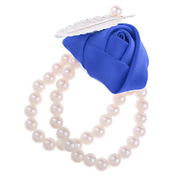 perles de poignet de mariée artificielle corsage fleurs de main bracelets royalblue pas cher