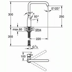 Grohe Mitigeur évier Essence 1/2 bec L