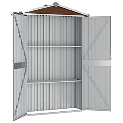 Helloshop26 Abri de jardin cabane cabanon maison de stockage remise extérieur hangar outils robuste 116 x 45 x 175 cm acier galvanisé marron 02_0022265