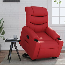 Maison Chic Fauteuil Relax pour salon, Fauteuil inclinable Rouge Similicuir -GKD12993