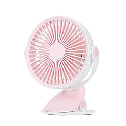 Wewoo WT-F15 Pince Double usage 1200mAh 360 degrés Rotation Mini ventilateur USB portable sans fil avec contrôle de 3 vitesses Rose