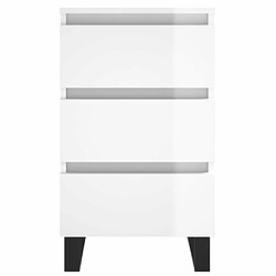 Maison Chic Lot de 2 Tables de chevet,Table de nuit,Table d'appoint pour salon blanc brillant 40x35x69 cm -MN58307 pas cher