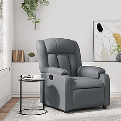 vidaXL Fauteuil inclinable Gris Similicuir