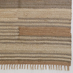 Aubry Gaspard Tapis en jute naturel et coton naturel et teinté Ethnique Naturel et gris - 160 x 230 cm.