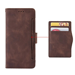 Etui en PU + TPU avec support et porte-cartes marron pour Apple iPhone 13 6.1 pouces