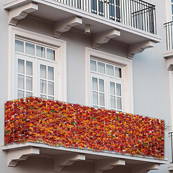 Mendler Pare-vue de balcon N77, pare-vue pare-vent clôture ~ 500x100cm érable rouge-jaune