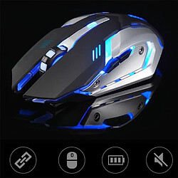 Professional LED optique USB souris san fil rechargeable, Jeux de Souris Gaming Bluetooth, Gamer Souris Noir