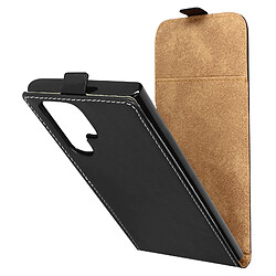 Avizar Étui pour Galaxy S23 Ultra Clapet Vertical avec Porte-carte Effet Cuir Noir