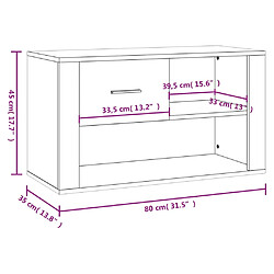 vidaXL Armoire à chaussures Noir 80x35x45 cm Bois d'ingénierie pas cher