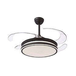 Ventilateur de plafond ASGARD MINI noir, 4 pales escamotables, 48W LED 3000|4000|6000K, H45xP.91/40cm