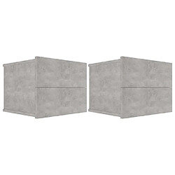 Maison Chic Lot de 2 Tables de chevet - Tables de Nuit Gris béton 40 x 30 x 30 cm Aggloméré