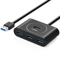 Wewoo Hub USB 2.0 noir Portable Super Speed 4 ports USB 3.0 adaptateur de câble HUB, pas de support OTG, longueur de câble: 2 m