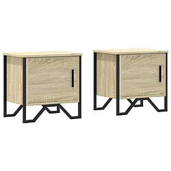 vidaXL Tables de chevet 2 pcs Chêne sonoma 40 x 30 x 40 cm Aggloméré