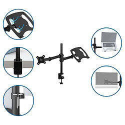 Avis Fixation pour écran VM-MH2 2-bras 13 - 32 pouces ordinateur portable noir hjh OFFICE