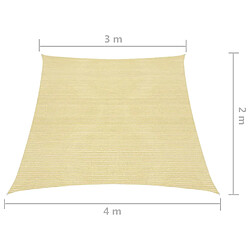 Avis Helloshop26 Voile toile d'ombrage parasol 160 g/m² 3/4 x 2 m PEHD beige 02_0008965