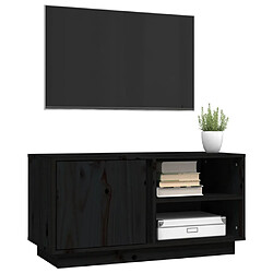 Avis vidaXL Meuble TV Noir 80x35x40,5 cm Bois de pin massif