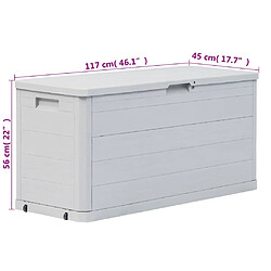 vidaXL Boîte de rangement de jardin 280 L Gris clair pas cher