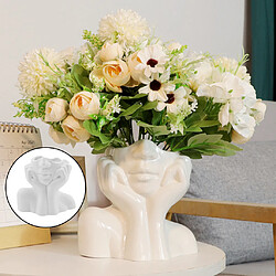 Acheter Abstraite Femelle Tête Visage Fleur de Vase Vase Planter des plantes Pots Moderne Boho Petit Salon Mobilier de Décoration Fleur Arrangement Partie