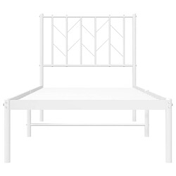 Maison Chic Cadre/structure de lit métal et tête de lit pour adulte - Lit Moderne Chambre blanc 75x190 cm -MN24918 pas cher